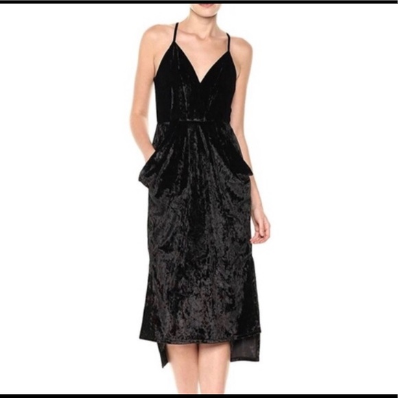 bcbg black velvet dress